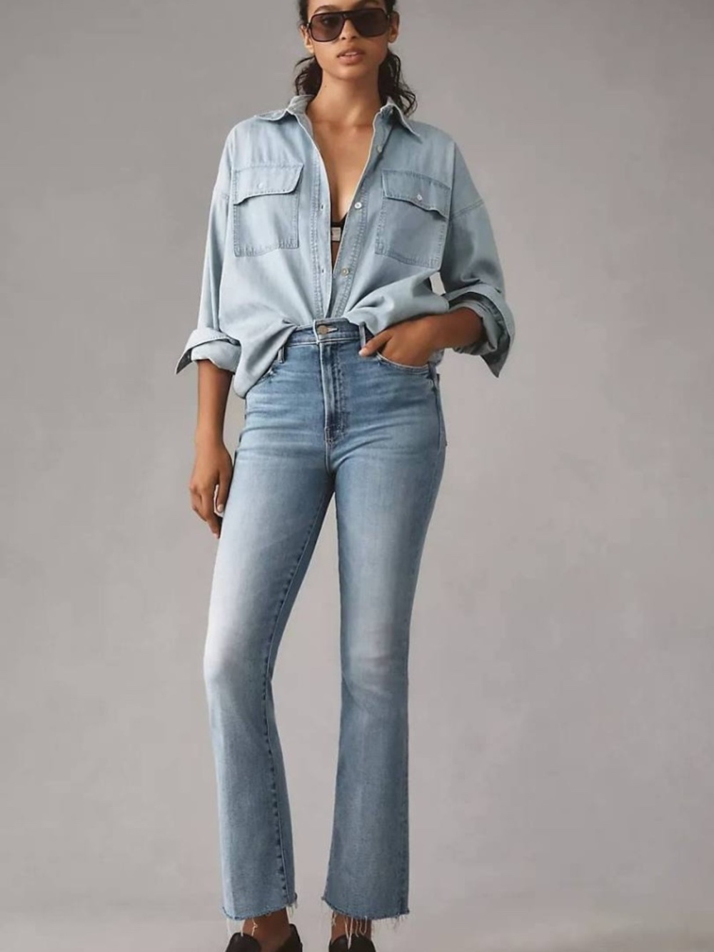 Mother Denim Hustler Ankle Fray, High Life, 29